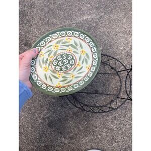 Temp-tations Old World Green Floral 2.5 Qt Oval Plate Dish with Wire‎ Rack
